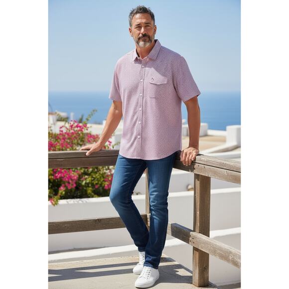 Penguin by Mungsingwear Men's Embroidered Short Sleeve Button Down Size 3XL - Picture 1 of 6